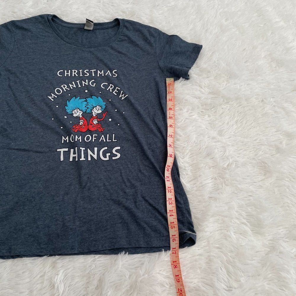 Women Christmas Morning Crew T-Shirt in Heathered Gray Small - Picture 3 of 7